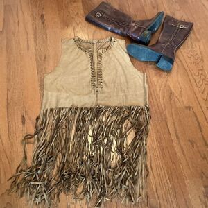 Fringe L Festival faux suede Western vest